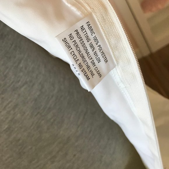 Bridal Originals Embroidered Satin Short Sleeve Wedding Gown with Train - Picture 13 of 14